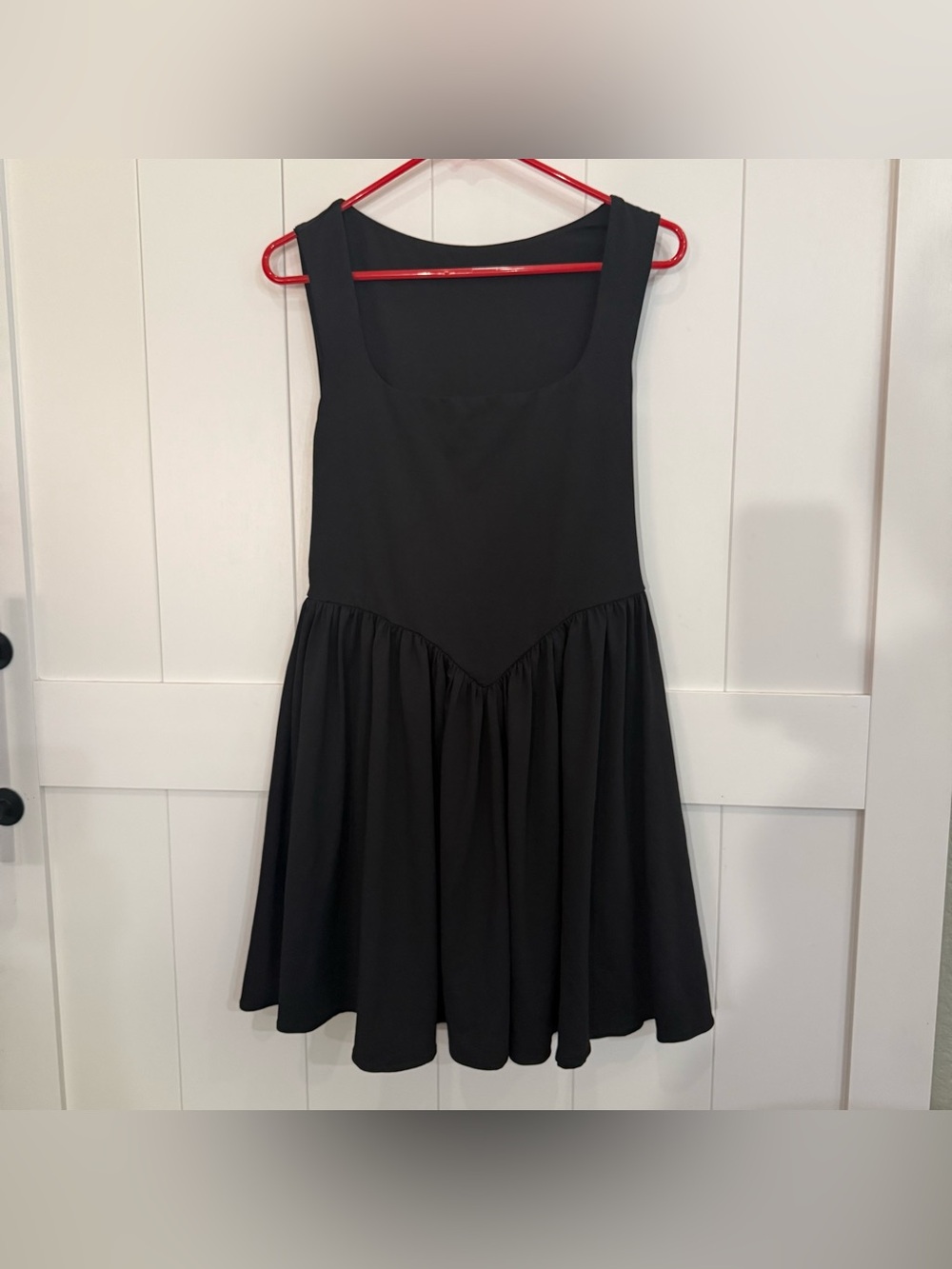 Little Black Square Neck Sleeveless Fit-and-Flare Dress Size M - Picture 13 of 14